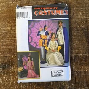Simplicity Sewing Pattern 8286 Medieval Costume Jester Queen King  XS-M UNCUT